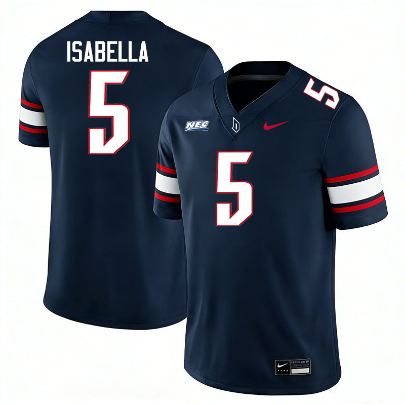 Duquesne Dukes #5 Joey Isabella College Football Jerseys,Uniforms Stitched-Navy